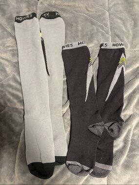 Men's Athletic hockey skate  Socks - Black & Light Gray 2 pairs